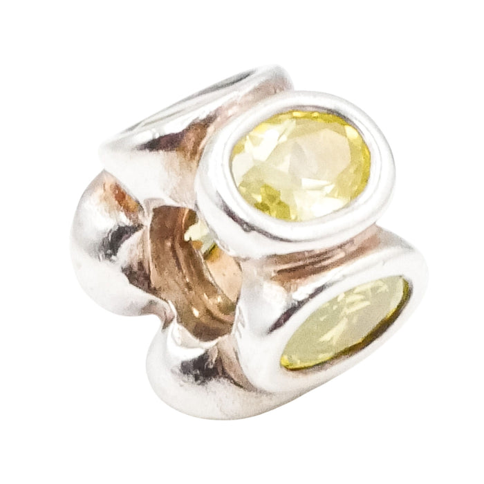Pandora Light Green Oval Lights CZ Sterling Silver Charm Retired