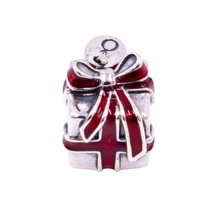 Pandora Retired 2012 Black Friday Gift Red Bow Sterling Silver Enamel Charm