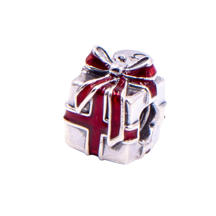 Pandora Retired 2012 Black Friday Gift Red Bow Sterling Silver Enamel Charm