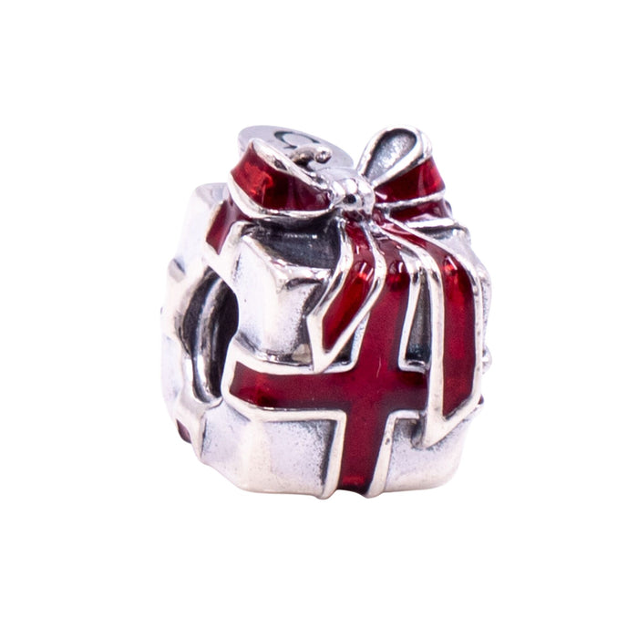 Pandora Retired 2012 Black Friday Gift Red Bow Sterling Silver Enamel Charm