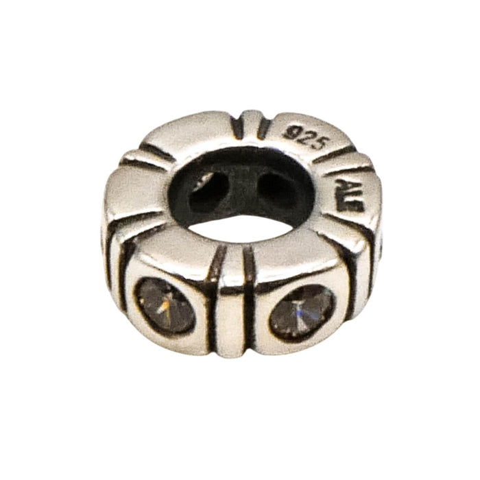 Pandora Trinity Champagne Sterling Silver Spacer Charm With Champagne Cubic Zirconia