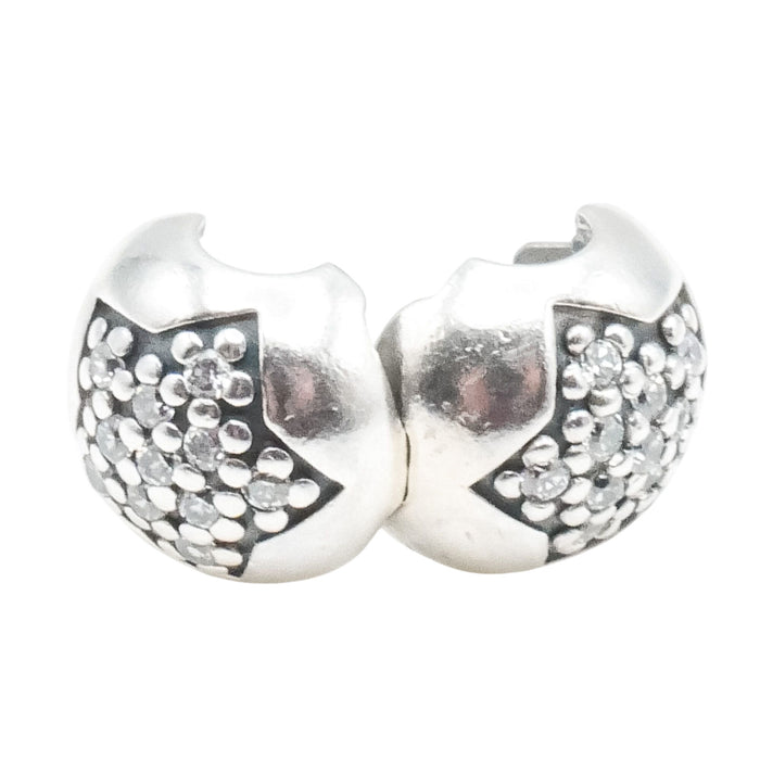 Pandora You Are a Star Sterling Silver Clip Charm Retired Clear CZ