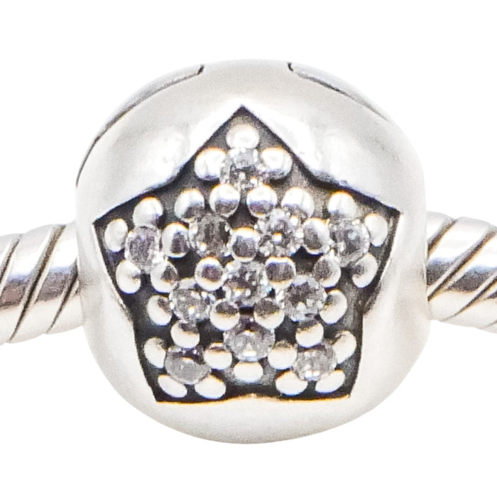 Pandora You Are a Star Sterling Silver Clip Charm Retired Clear CZ