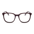 diff eyewear parker square prescription glasses with a dark cherry lacquer red acetate frame front view