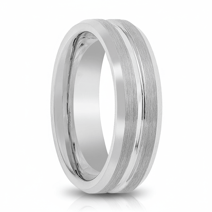 PATAGONIA — hero shot — men's tungsten carbide wedding ring | Aydins Jewelry