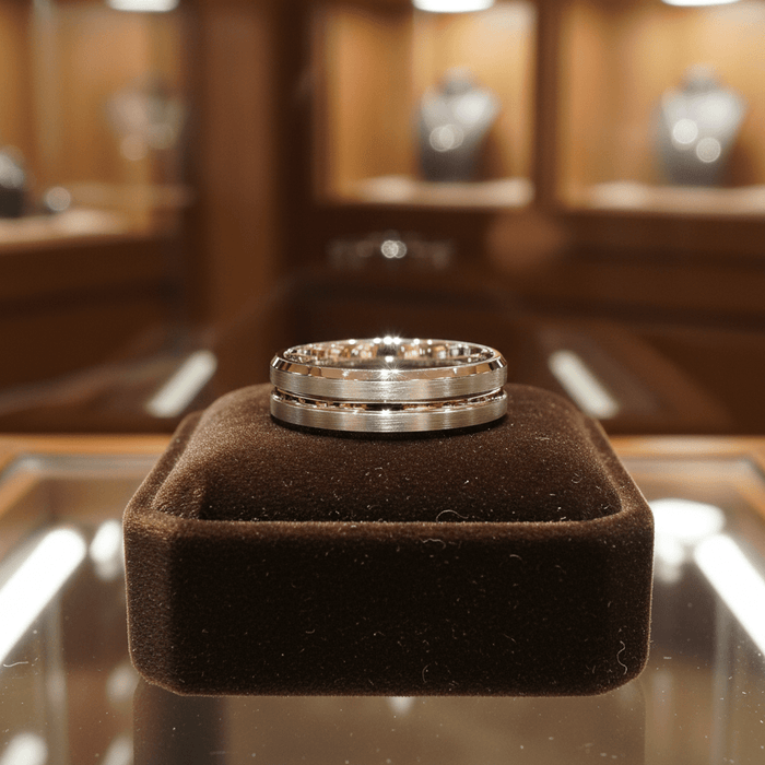 PATAGONIA — display shot — men's tungsten carbide wedding ring | Aydins Jewelry