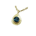 Pear shape Gold Vermeil Handmade London Blue Topaz Charm - K Jewelry Accessories