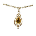 Pear Yellow Sapphire 14k Gold Pendant: Handmade Gemstone Jewelry - K Jewelry Accessories