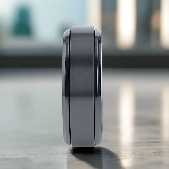 PHANTOM | Black Titanium Ring, Spinner Wedding Band - Rings - Aydins Jewelry - 2