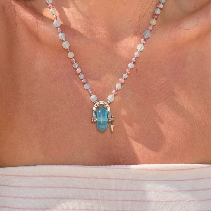 Pisces Moonstone & Aquamarine Necklace