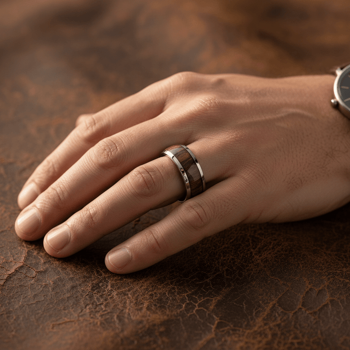 PRANCE — lifestyle on hand — men's tungsten carbide wedding ring | Aydins Jewelry