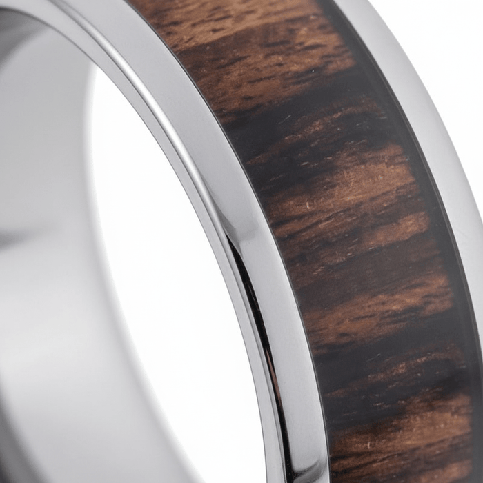 PRANCE — close-up detail — men's tungsten carbide wedding ring | Aydins Jewelry
