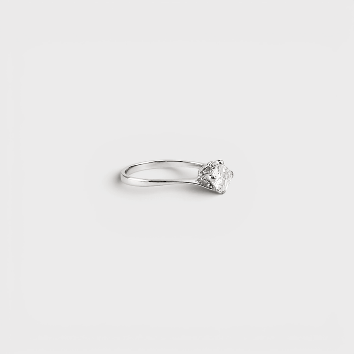Princess-Cut CZ Solitaire Ring - Monis Anas Jewellers