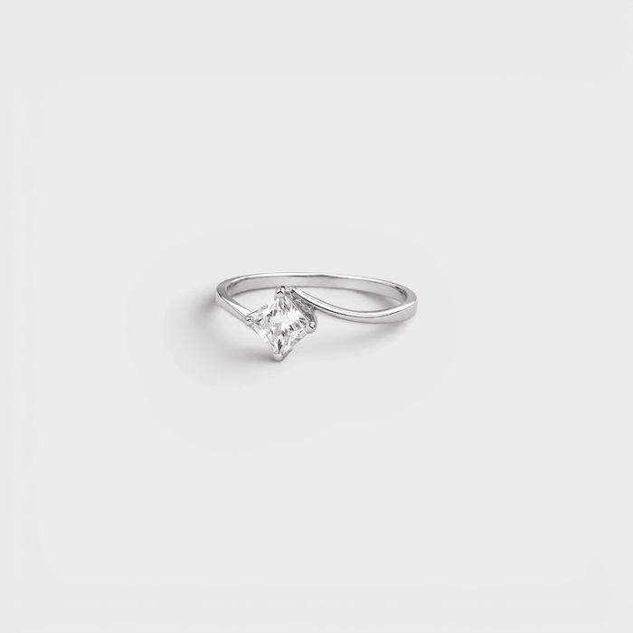 Princess-Cut CZ Solitaire Ring - Monis Anas Jewellers