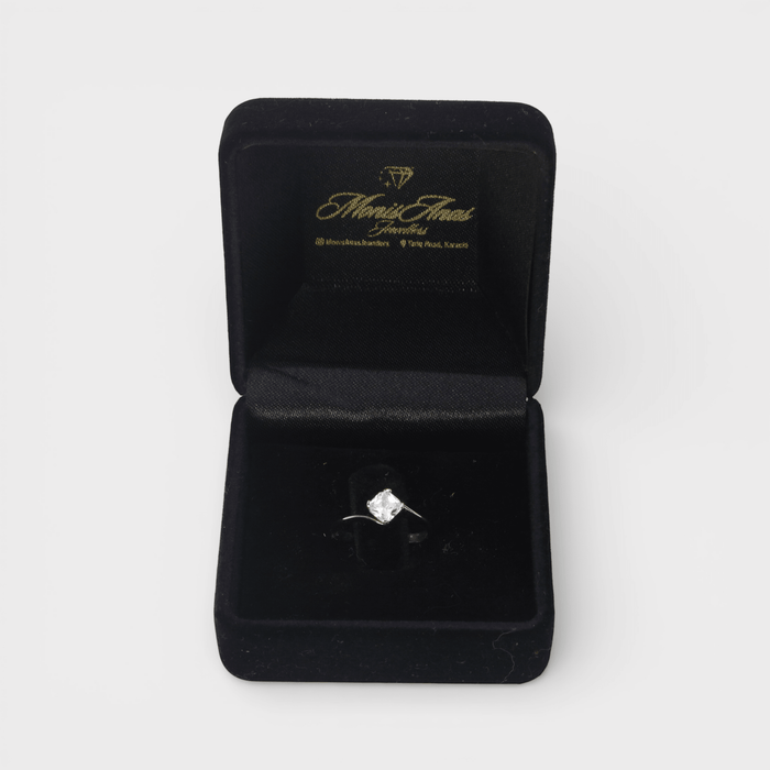 Princess - Cut CZ Solitaire Ring - Monis Anas Jewellers