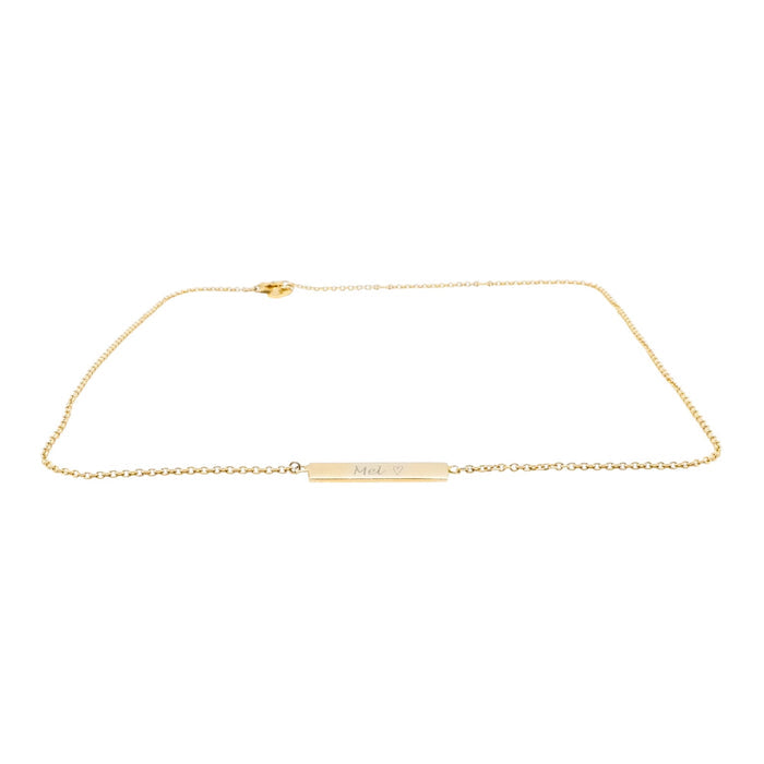 Pura Vida 18K Gold Plated Sterling Silver "Mel" Name Bar Necklace 16 to 18 Inches