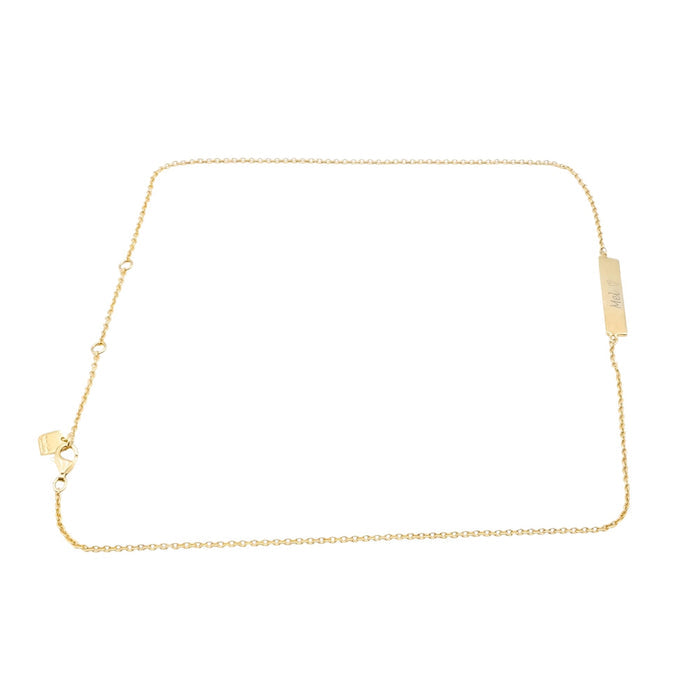 Pura Vida 18K Gold Plated Sterling Silver "Mel" Name Bar Necklace 16 to 18 Inches