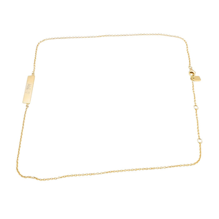 Pura Vida 18K Gold Plated Sterling Silver "Mel" Name Bar Necklace 16 to 18 Inches