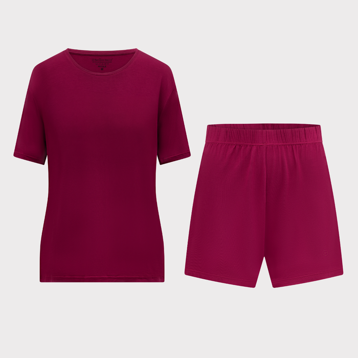 Pyjama set korte mouw Nicole - Bordeaux
