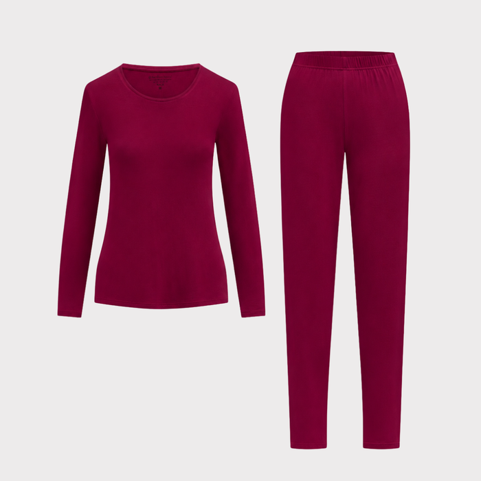 Pyjama set lange mouw Nina - Bordeaux