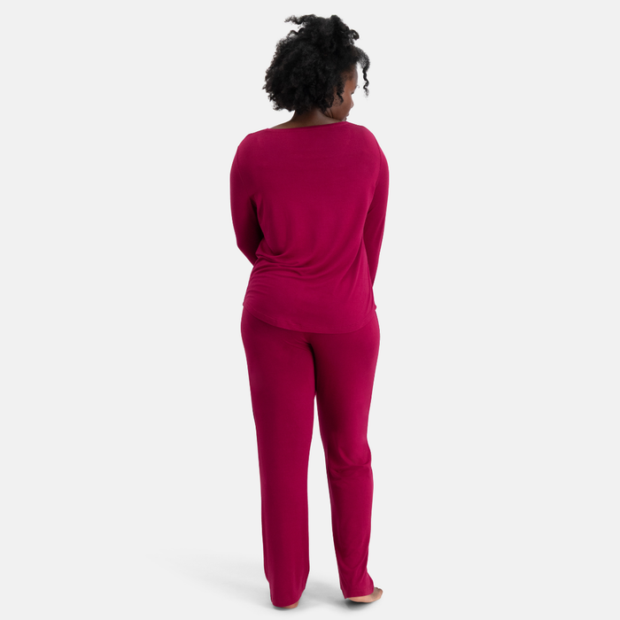 Pyjama set lange mouw Nina - Bordeaux