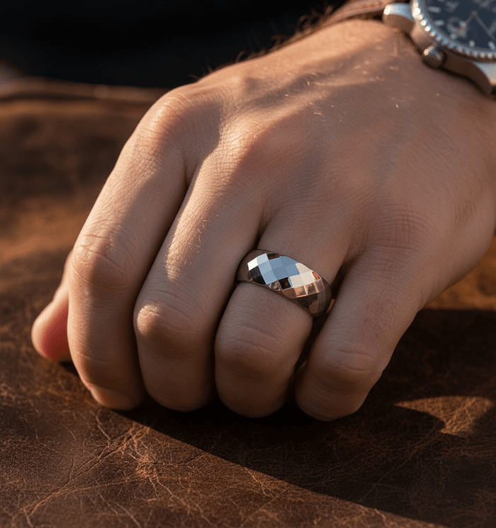 RANGER — lifestyle on hand — men's tungsten carbide wedding ring | Aydins Jewelry