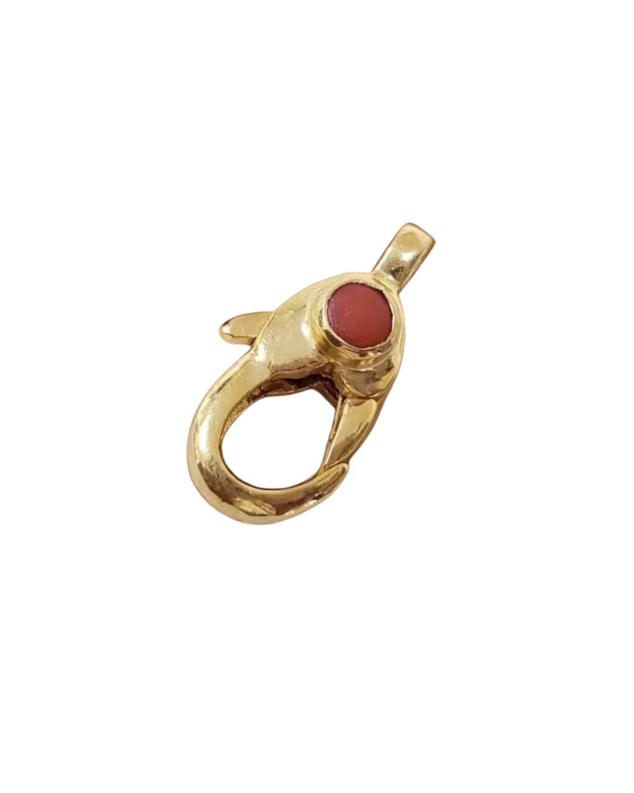 Red Coral Gold Vermeil Clasp: Handmade Sterling Silver Connector