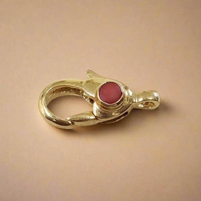 Red Coral Gold Vermeil Clasp: Handmade Sterling Silver Connector