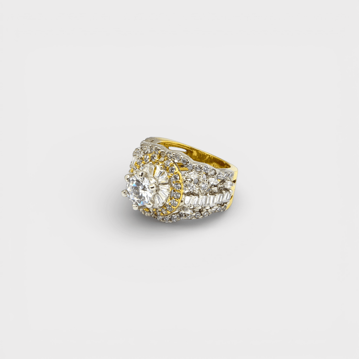 Regal Bloom Halo Ring - Monis Anas Jewellers