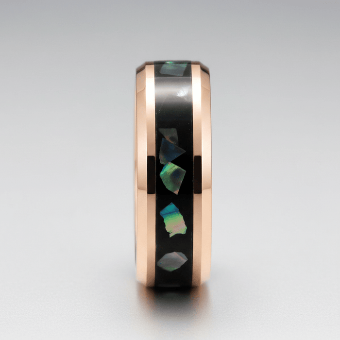 RESINOVA — Center-through axial view — men's tungsten wedding ring.