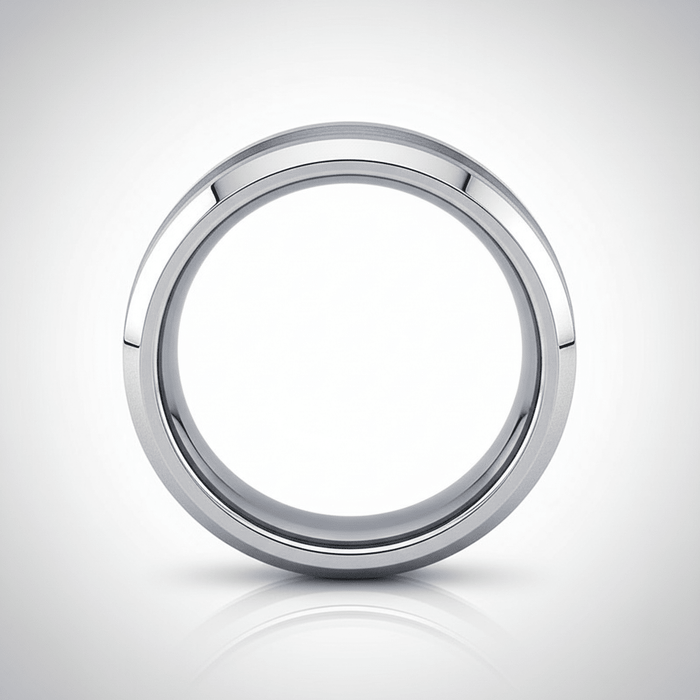 ROCK — alternate angle — men's tungsten carbide wedding ring | Aydins Jewelry