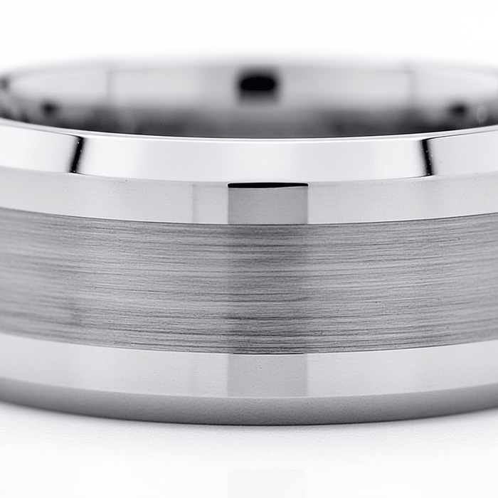 ROCK — close-up detail — men's tungsten carbide wedding ring | Aydins Jewelry