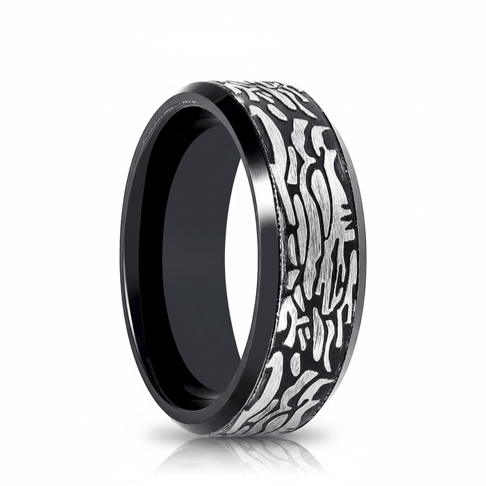 ROCKFORGE — hero shot — men's tungsten carbide wedding ring | Aydins Jewelry