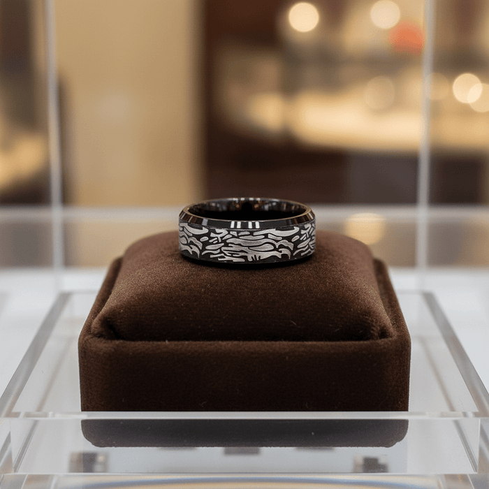 ROCKFORGE — display shot — men's tungsten carbide wedding ring | Aydins Jewelry