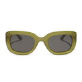 diff eyewear romy square sunglasses with a sweet pea green acetate frame and grey lenses front view