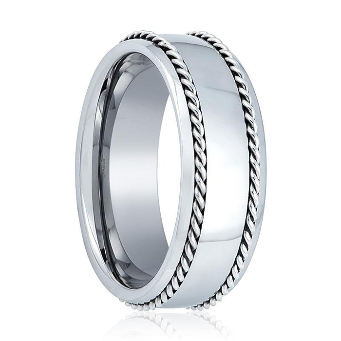 ROPELUX — hero shot — men's tungsten carbide wedding ring | Aydins Jewelry