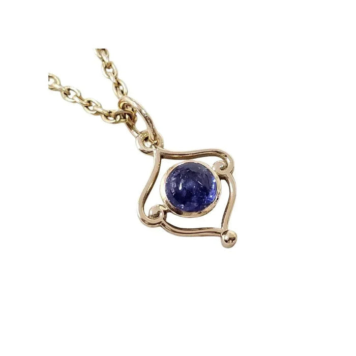 Round Tanzanite Gold Pendant: December Birthstone Jewelry - K Jewelry Accessories