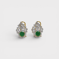 Royal Green & Diamond - Style Leaf Studs - Monis Anas Jewellers
