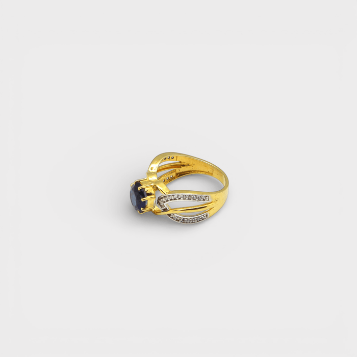 Royal Infinity Sapphire Ring – Oval Blue Gem - Monis Anas Jewellers