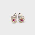 Royal Ruby Blossom Studs - Monis Anas Jewellers