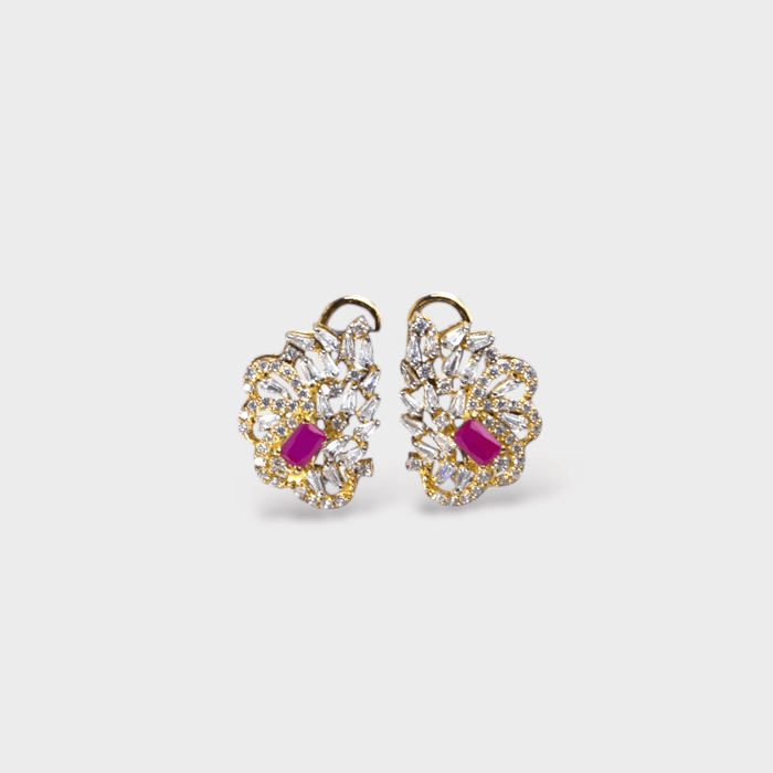 Royal Ruby Blossom Studs - Monis Anas Jewellers