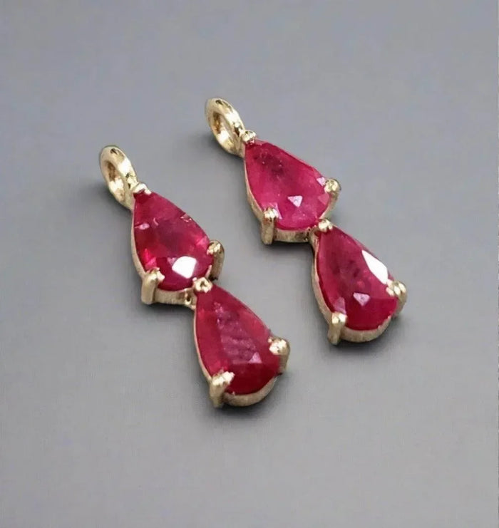 Ruby 14k Gold Charms Pear Shape For Women - K Jewelry Accessories