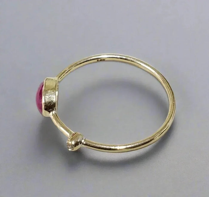Ruby Cabochon 14k Gold Ring - K Jewelry Accessories