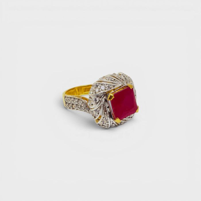 Ruby Crown Ring - Monis Anas Jewellers