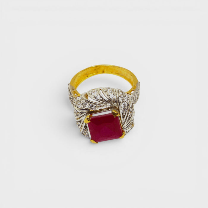 Ruby Crown Ring - Monis Anas Jewellers