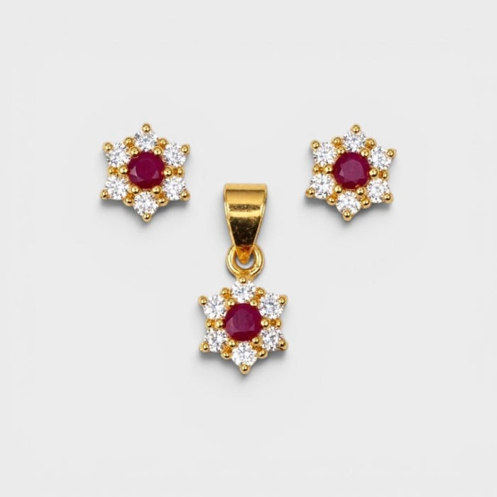 Ruby Daisy Mini Set - Monis Anas Jewellers