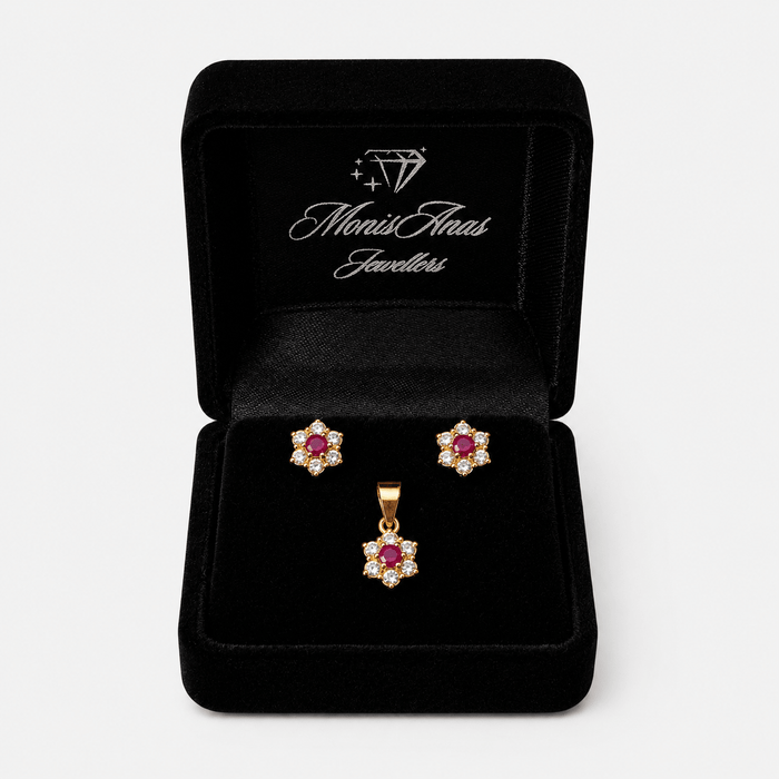 Ruby Daisy Mini Set - Monis Anas Jewellers