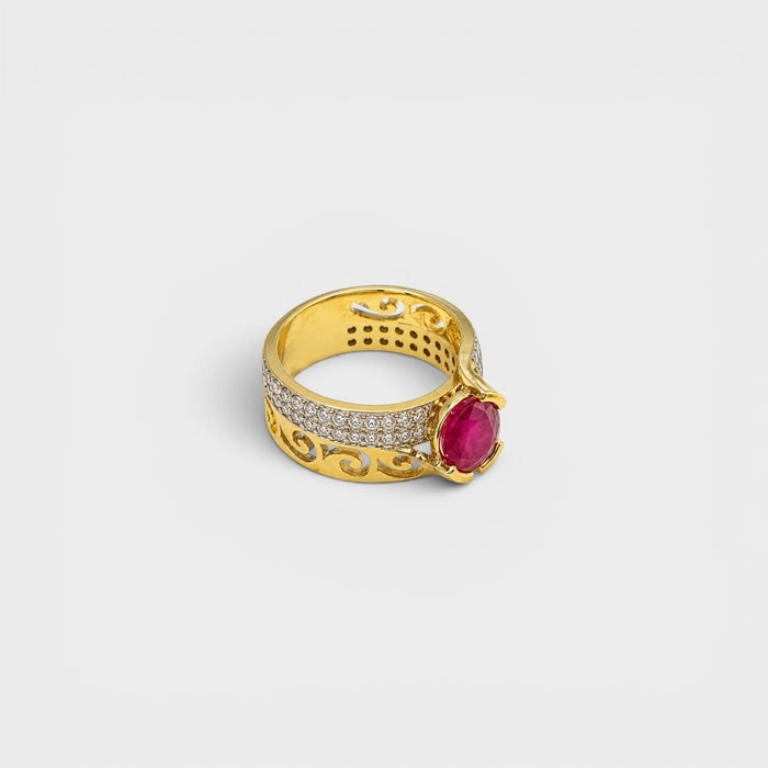 Ruby Fleur Ring - Monis Anas Jewellers