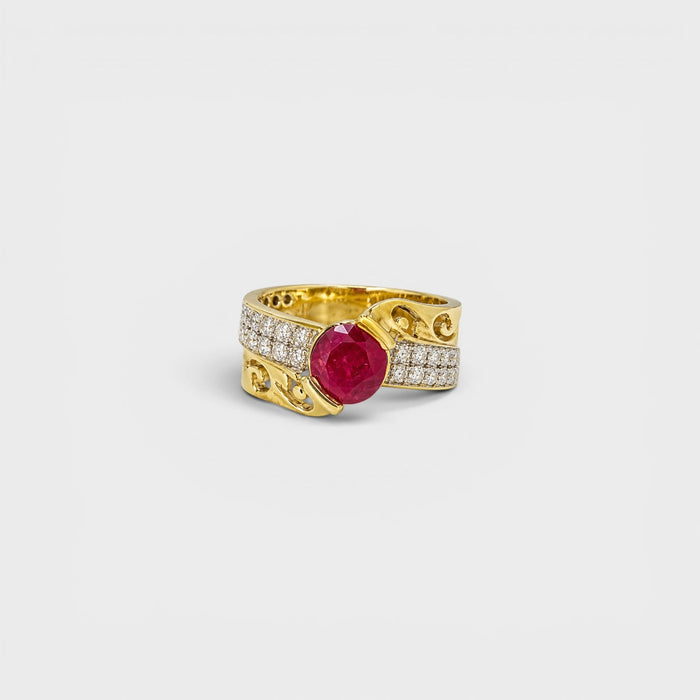 Ruby Fleur Ring - Monis Anas Jewellers