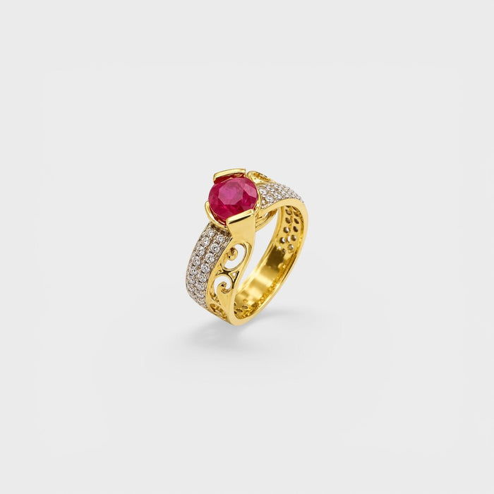 Ruby Fleur Ring - Monis Anas Jewellers